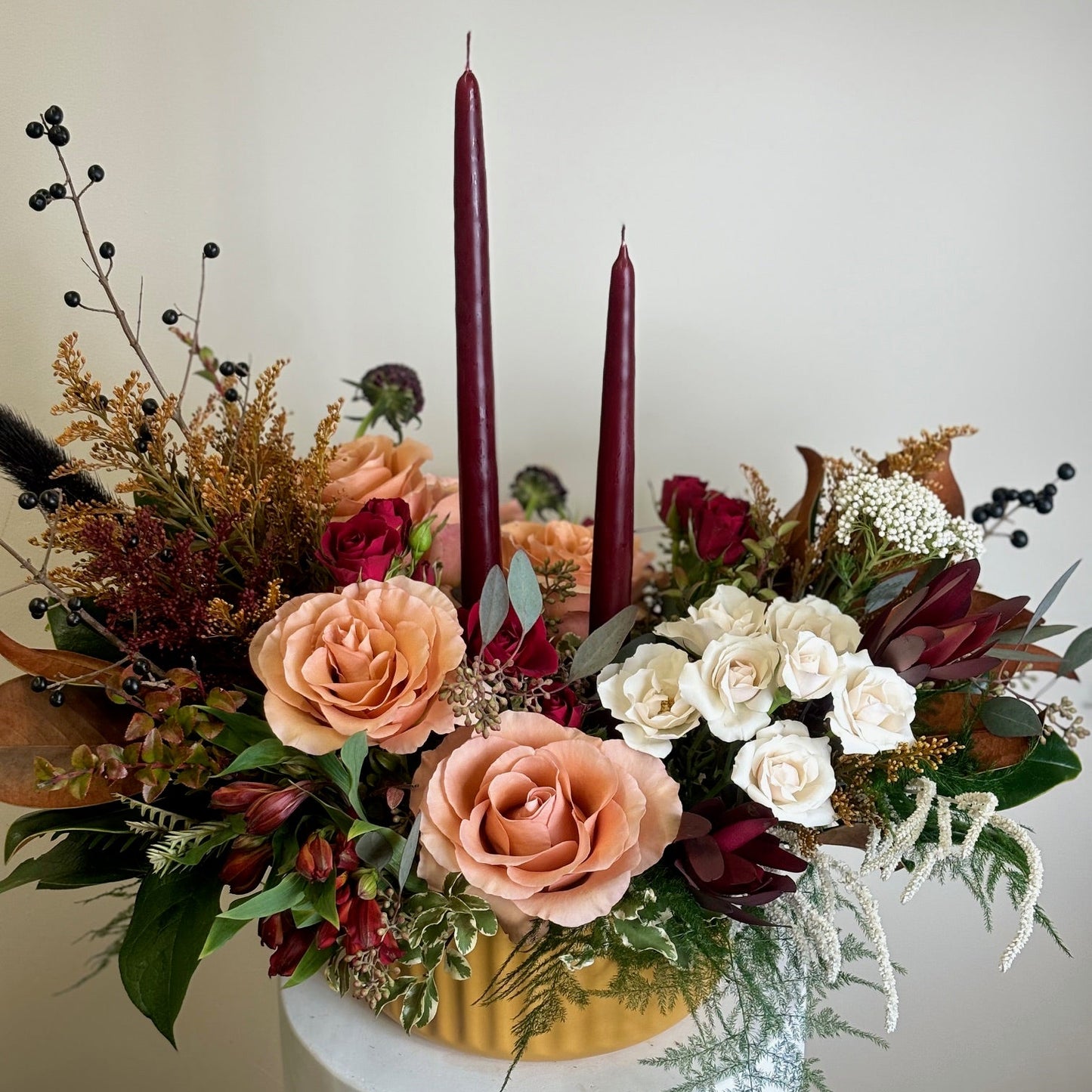 holiday lush centerpiece