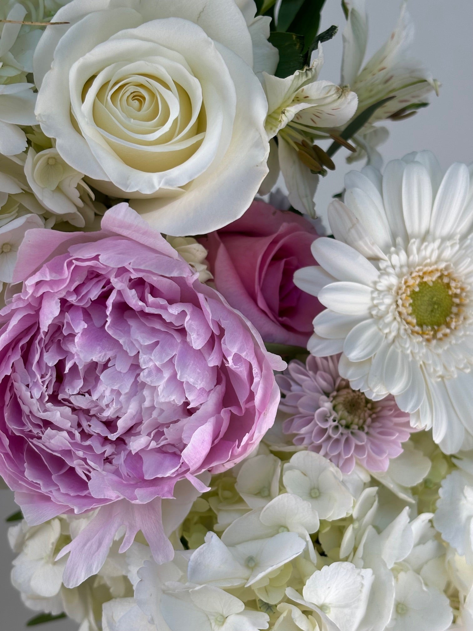 Peonies and Roses on Sympathy Flower Wreath