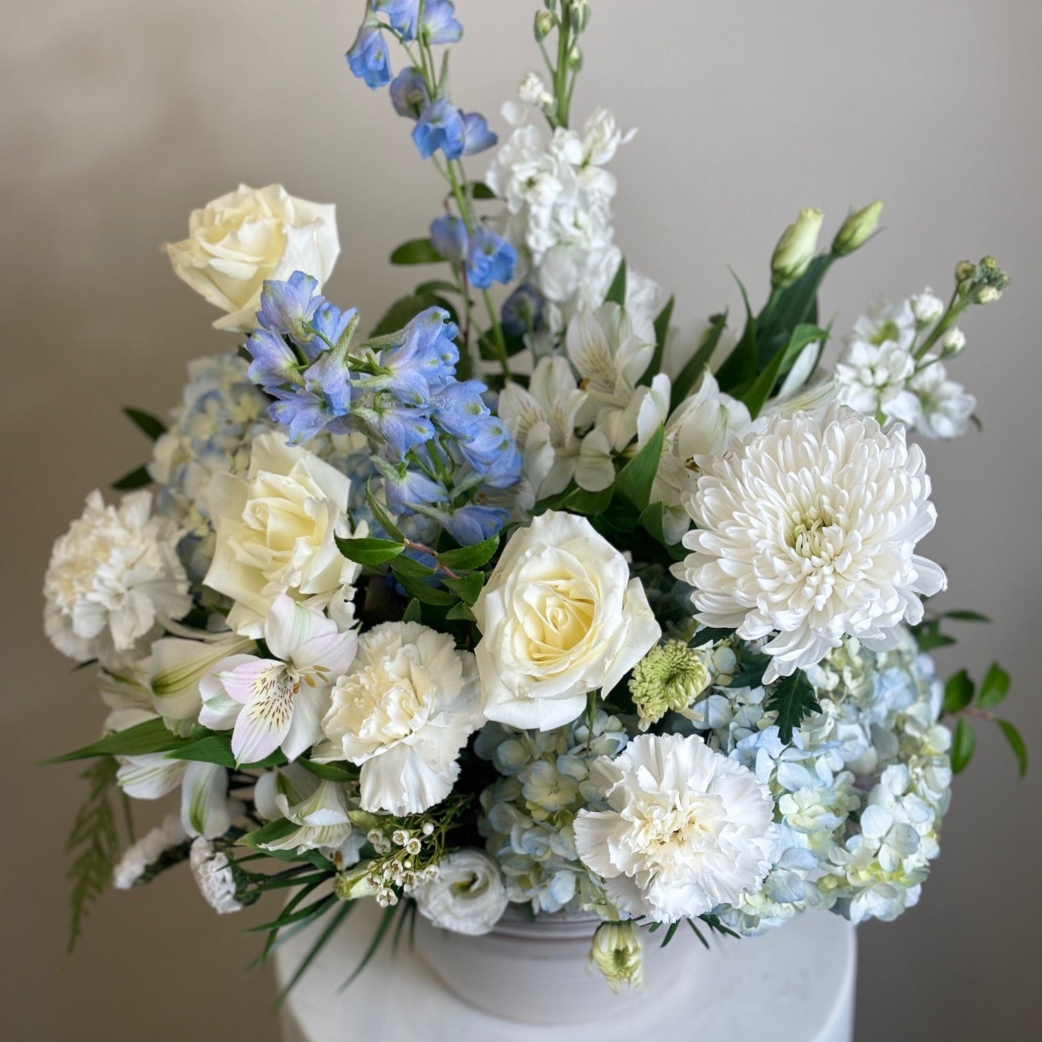 flower arrangement on neutral background