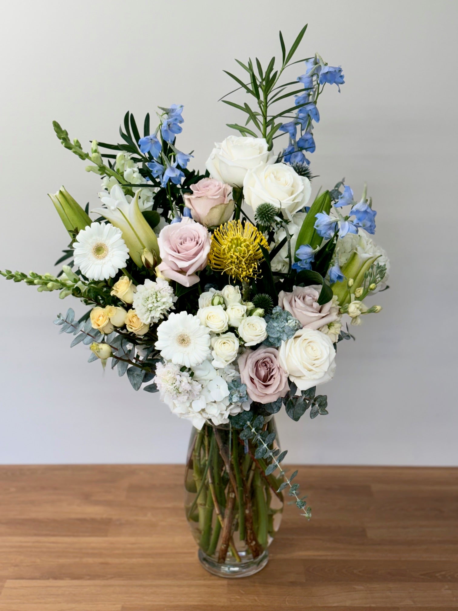 pastel sympathy arrangement